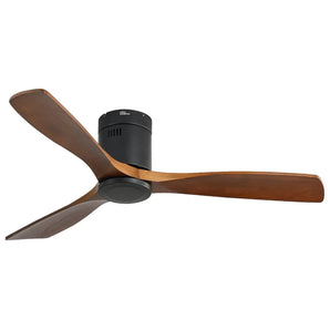 Sofucor Deckenventilator ohne Licht, 132 cm, 3 Massivholzflügel, DC-Motor, Fernbedienung