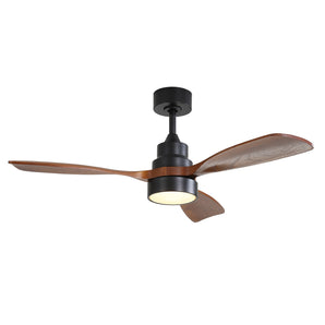 Sofucor Deckenventilator mit Licht, 122 cm, 3 Massivholzflügel, DC-Motor, Fernbedienung