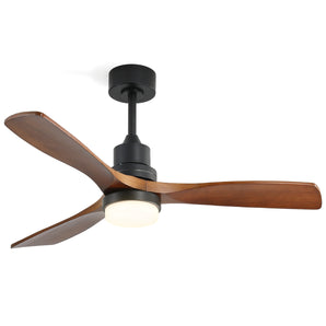 Sofucor Deckenventilator 132 cm (52″) mit Licht, Naturholzflügeln und Fernbedienung