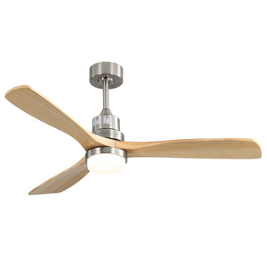 Sofucor Deckenventilator 132 cm (52″) mit Licht, Naturholzflügeln und Fernbedienung