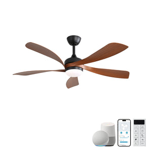 Sofucor Deckenventilator mit Licht, 114 cm, 5 ABS-Flügel, leiser DC-Motor, Fernbedienung