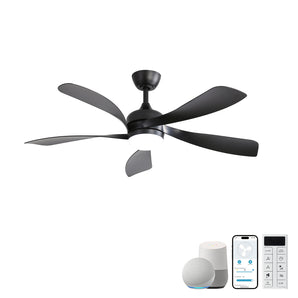 Sofucor Deckenventilator mit Licht, 114 cm, 5 ABS-Flügel, leiser DC-Motor, Fernbedienung