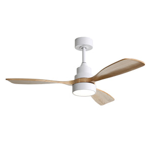 Sofucor Deckenventilator mit Licht, 122 cm, 3 Massivholzflügel, DC-Motor, Fernbedienung