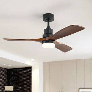 Sofucor Deckenventilator 132 cm (52″) mit Licht, Naturholzflügeln und Fernbedienung