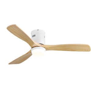 Sofucor Deckenventilator mit Licht, 132 cm, Flügel aus Massivholz